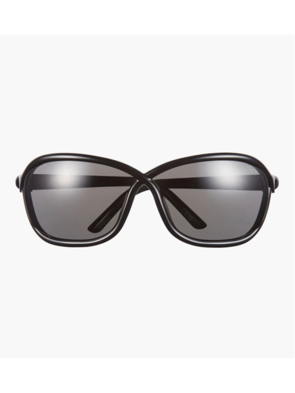 Tom Ford Women’s Sunglasses Shiny Black Smoke 68mm Square Gradient